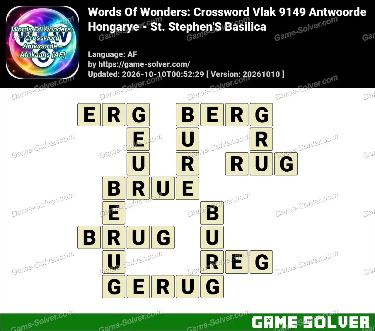 Words Of Wonders: Crossword Vlak 9149 Antwoorde – Hongarye – St. Stephen’S Basilica